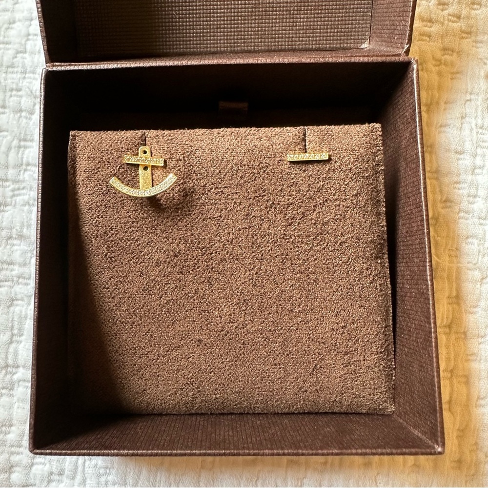 Sydney Evan Pair Bar Earrings Studs & Ear Jacket 14kt Gold & Diamonds